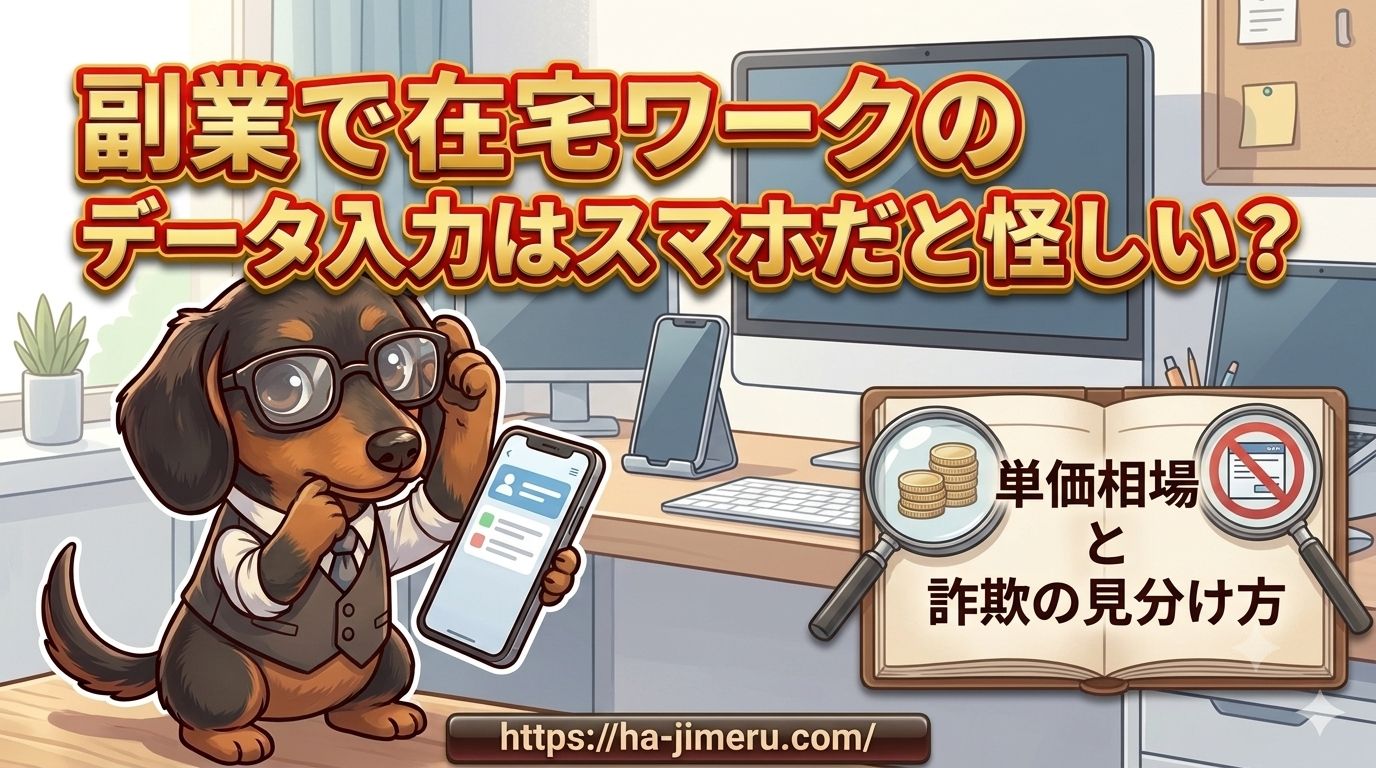 副業在宅データ入力 スマホ怪しい
