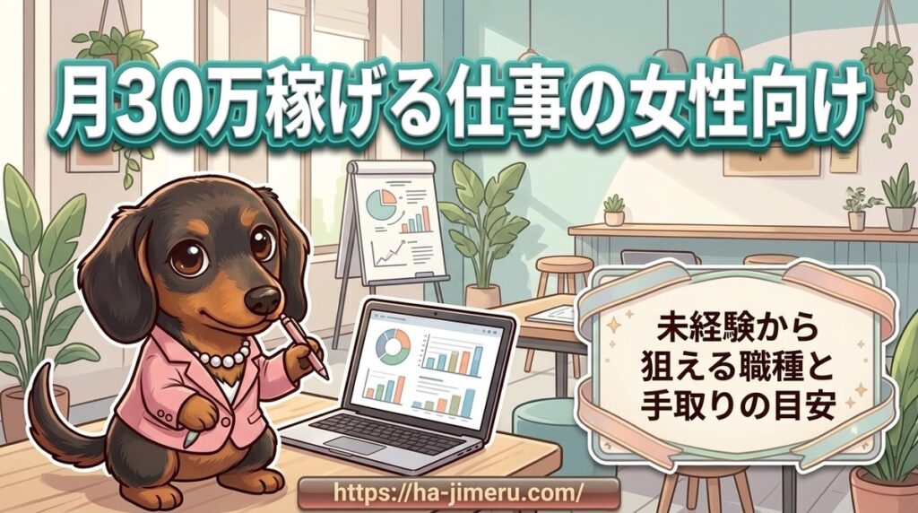 【月30万稼げる仕事の女性向け】未経験から狙える職種と手取りの目安