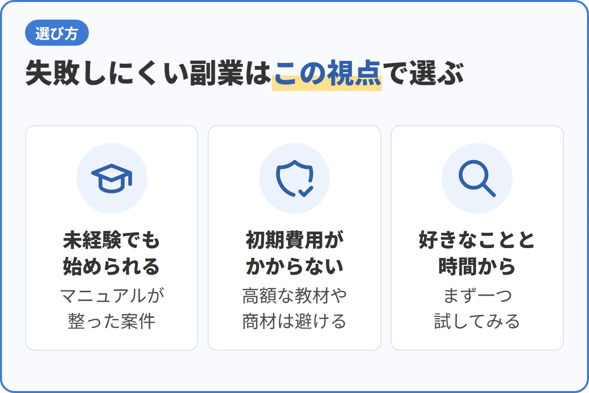 失敗しにくい副業はこの視点で選ぶ